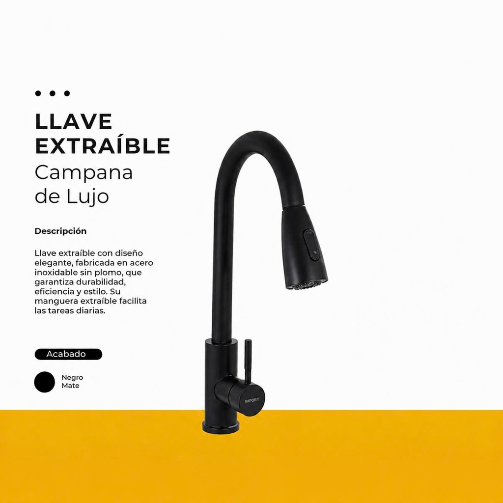 [IM-001] JG-86 LLAVE EXTRAIBLE NEGRA CAMPANA DE LUJO