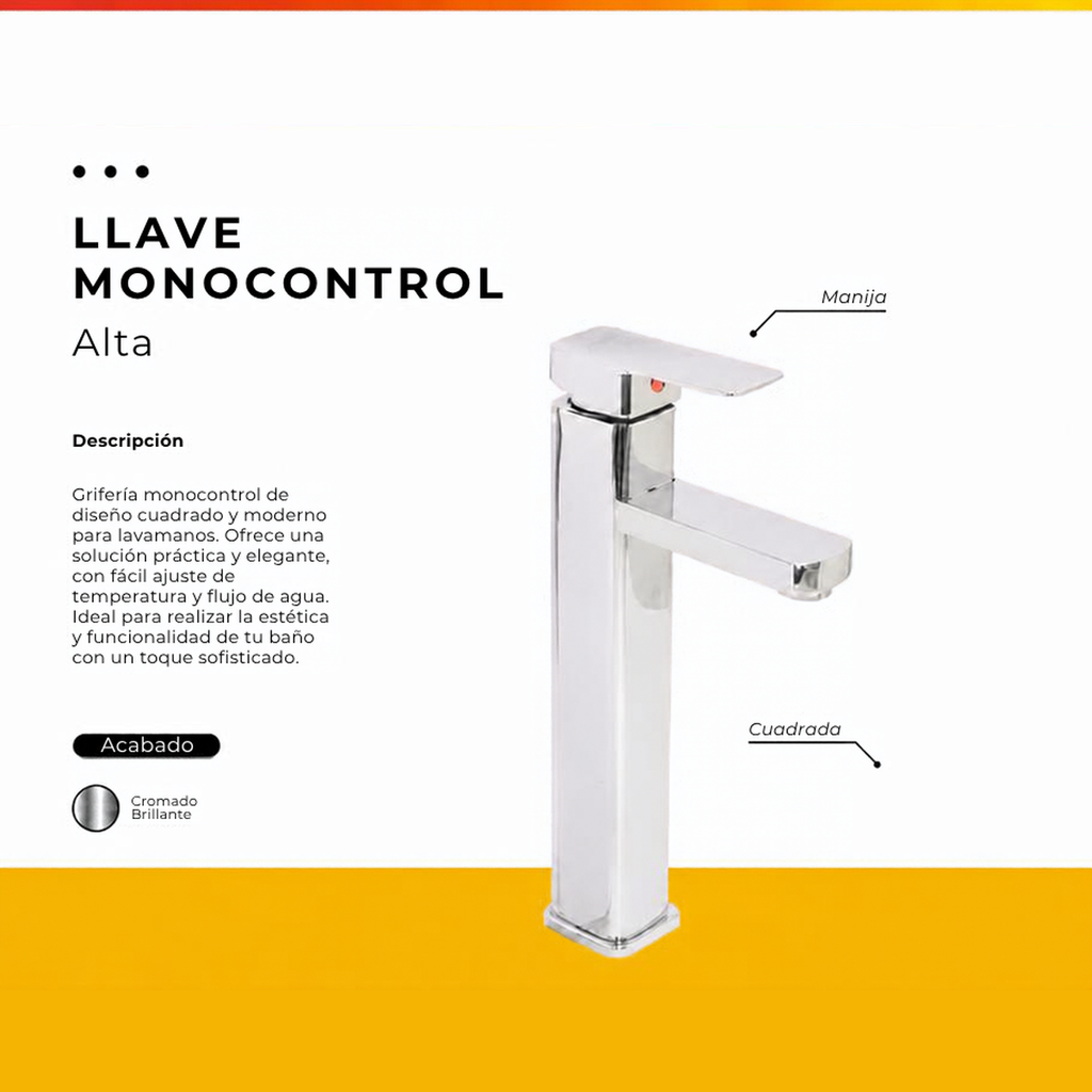 [IM-003] JG-06 LLAVE MONOCONTROL ALTA CROMADA