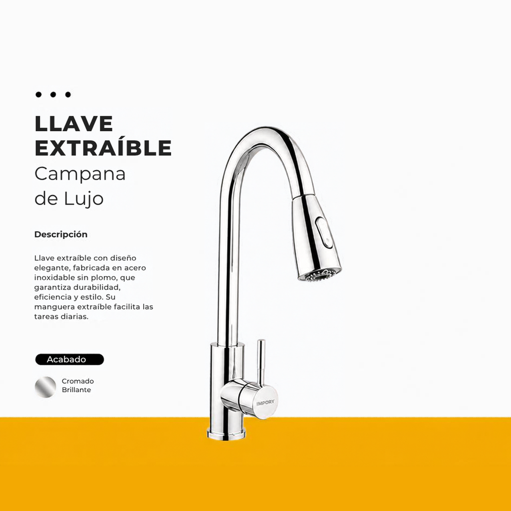 JG-87 LLAVE EXTRAIBLE CROMADA CAMPANA DE LUJO