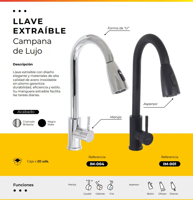 [IM-004] JG-87 LLAVE EXTRAIBLE CROMADA CAMPANA DE LUJO