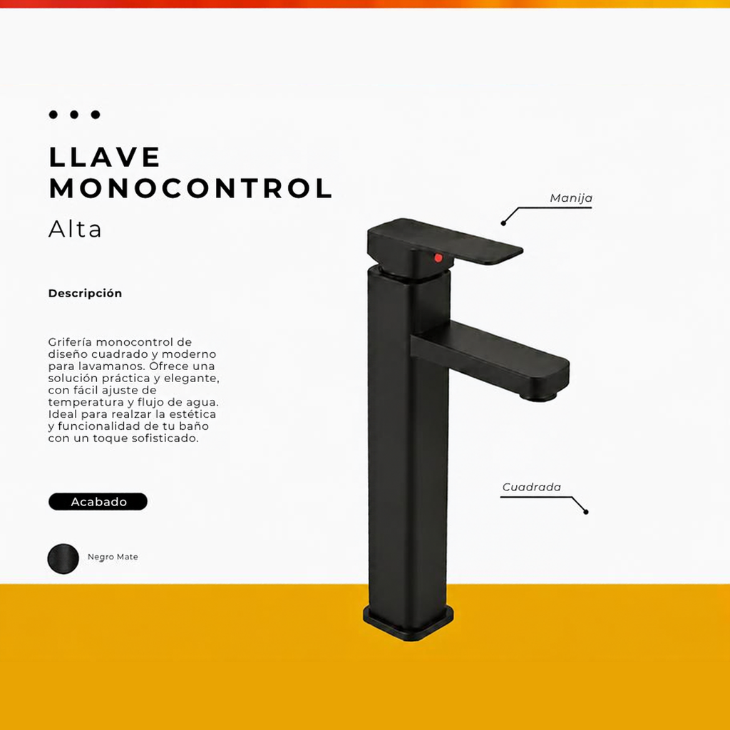 JG-26 LLAVE MONOCONTROL ALTA NEGRA