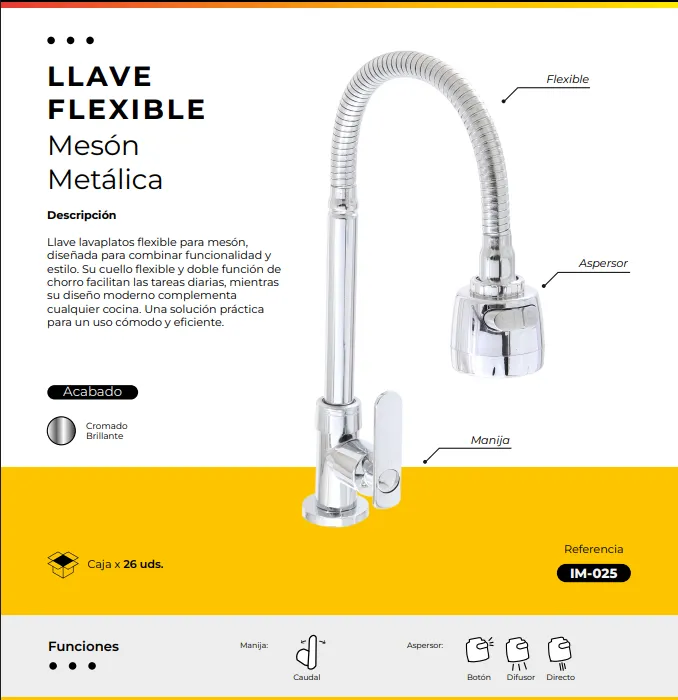 [IM-025] JGA40 LLAVE FLEXIBLE MESON METALICA