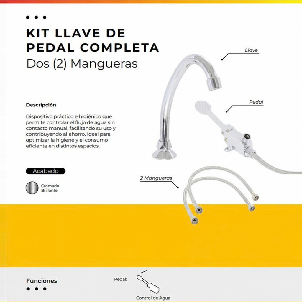 JG-60C COMBO LLAVE PEDAL COMPLETA CON 2 MANGUERAS