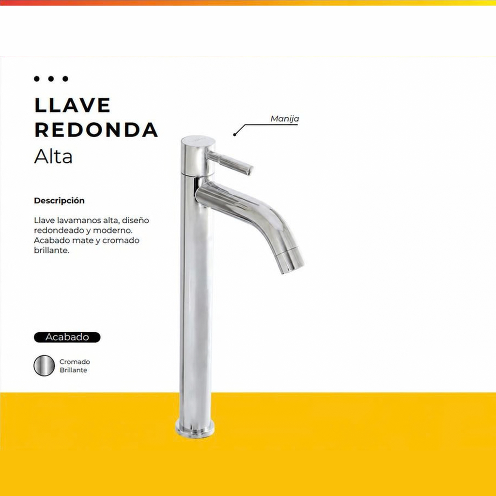 [IM-048] JGA-24C LLAVE LAVAMANOS ALTA REDONDA CROMADA