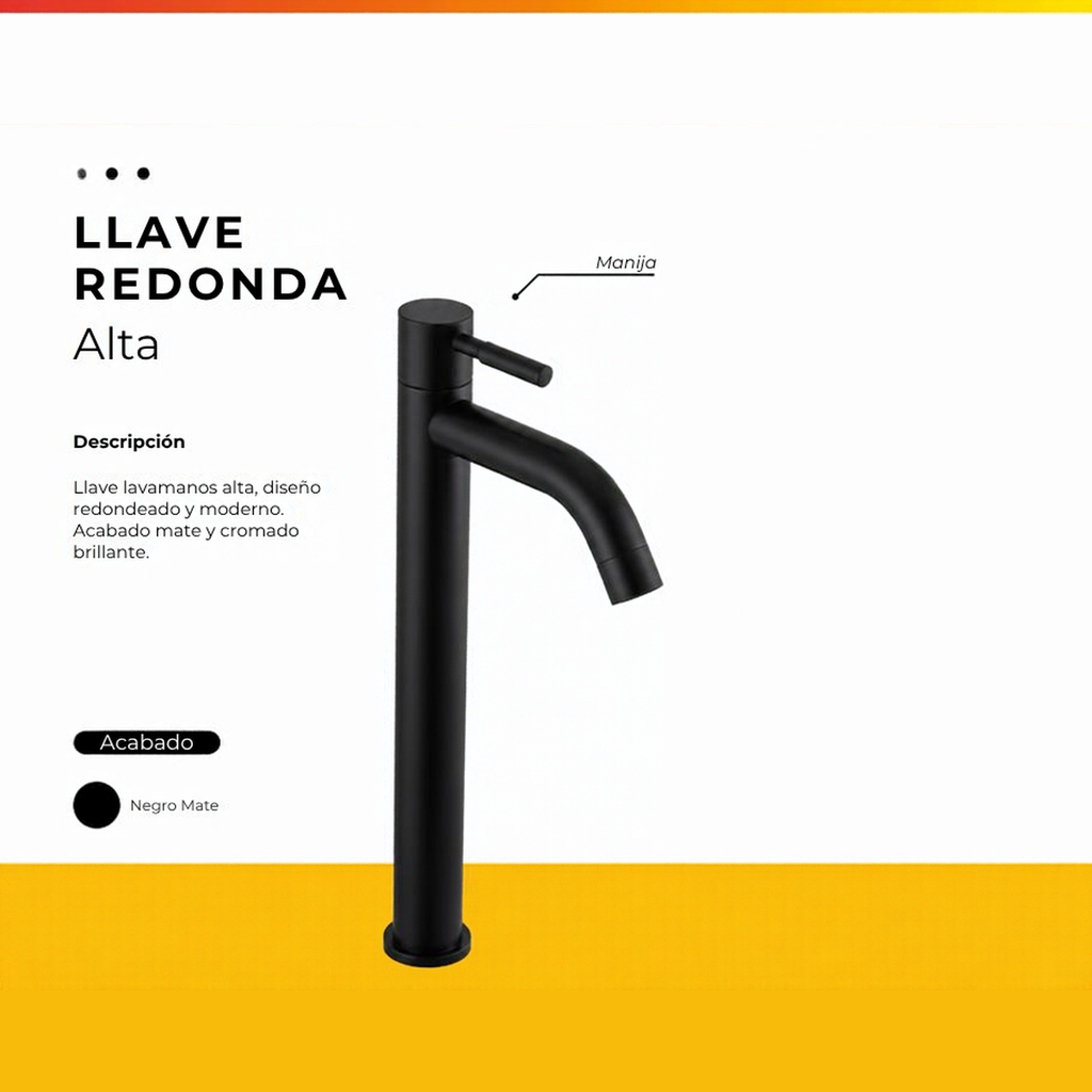 [IM-049] JGA-24N LLAVE LAVAMANOS ALTA REDONDA NEGRA