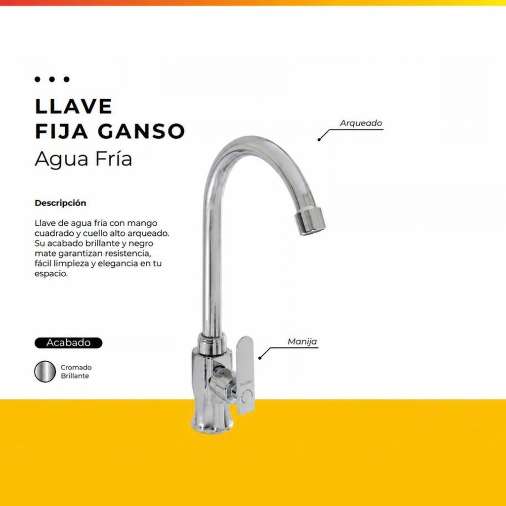 [IM-059] JGA-44C LLAVE AGUA FRIA FIJA GANSO CROMADA