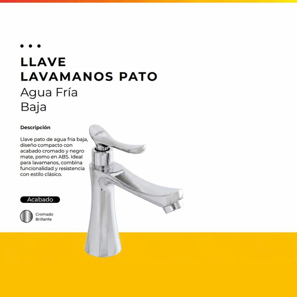 JGA-49C LLAVE AGUA FRIA BAJA LAVAMANOS PATO CROMADA