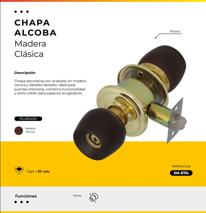[IM-074] C-2 CHAPA ALCOBA MADERA OSCURA