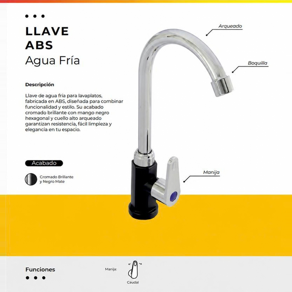 [IM-082] JG-P1 LLAVE AGUA FRIA AZUL CROMADA ABS