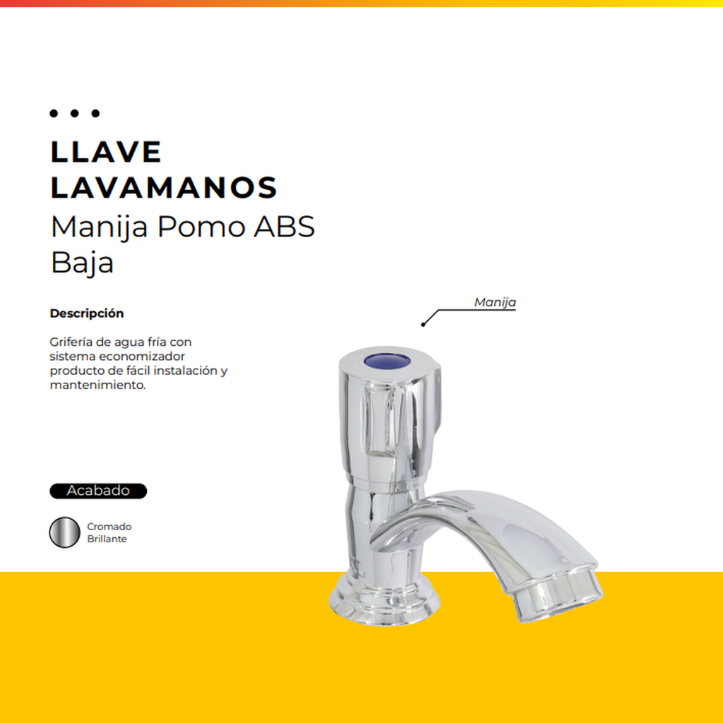 [IM-085] JG-P8 LLAVE LAVAMANOS CROMADA POMO ABS