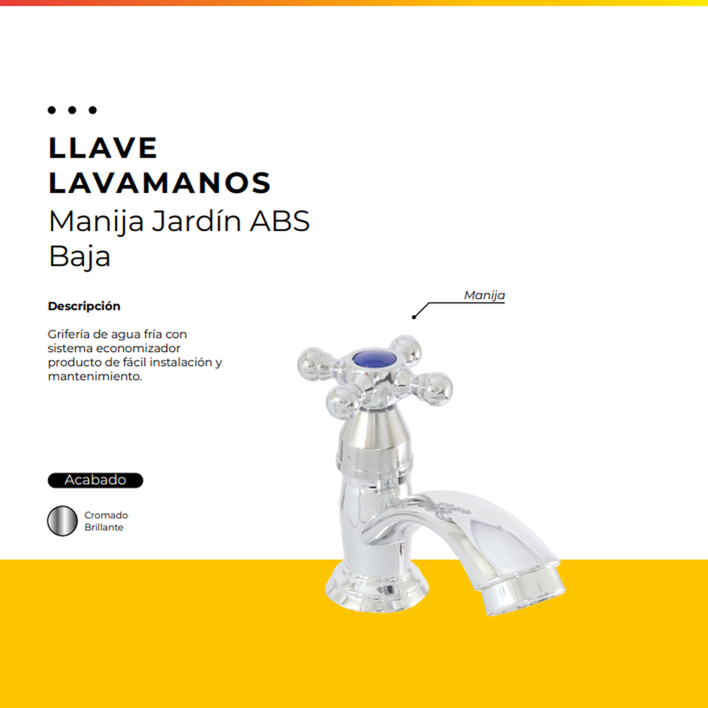 [IM-086] JG-P14M LLAVE LAVAMANOS CROMADA MANIJA JARDIN ABS