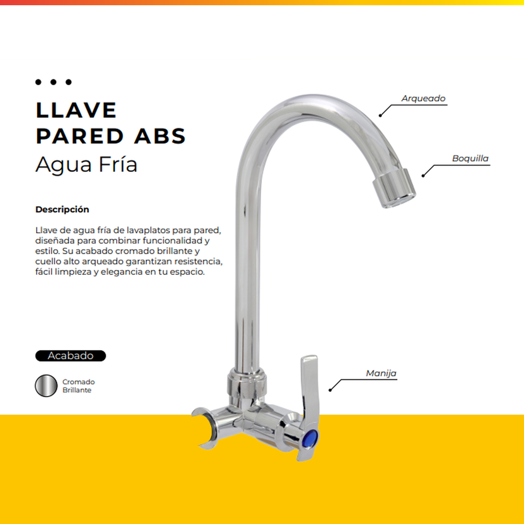 [IM-087] JG-P12 LLAVE AGUA FRIA PARED CROMADA ABS