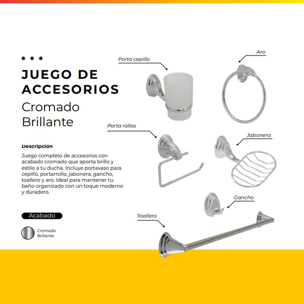 MPI-1 JUEGO DE ACCESORIOS CROMADO