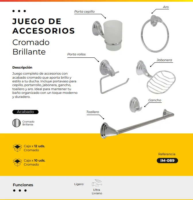[IM-089] MPI-1 JUEGO DE ACCESORIOS CROMADO