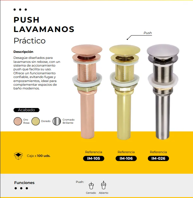 [IM-105] PUSH METALICO ORO ROSA (JG-1RG)