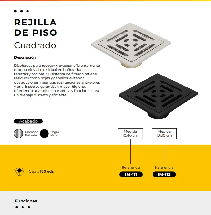 [IM-111] REJILLA PISO CUADRADA 10X10